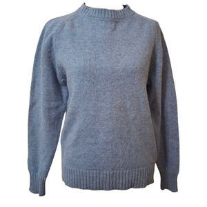 Vintage The Fox Sweater Retro Denim‎ Blue Wool crew neck sweater L
